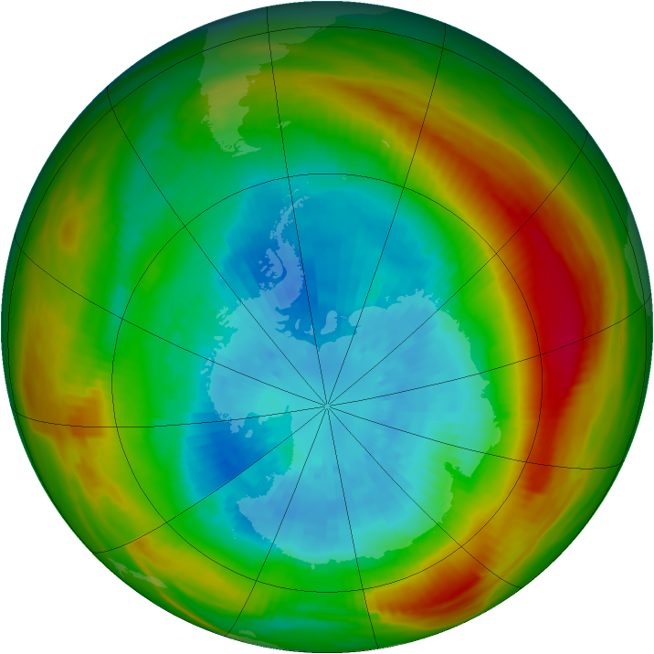 Antarctic ozone map for 19 September 1981